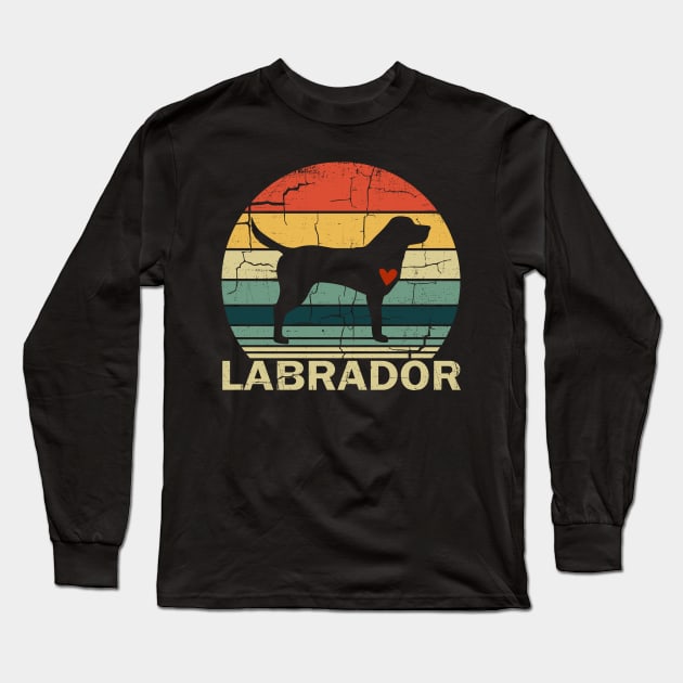 Vintage Labrador Dog Lover Long Sleeve T-Shirt by chung bit